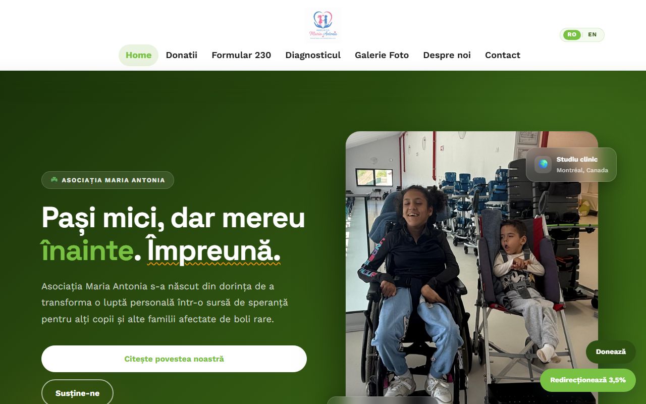 Previzualizare site Asociația Maria Antonia